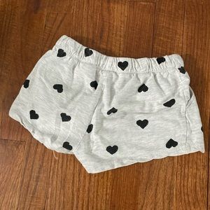 Gray shorts with heart pattern